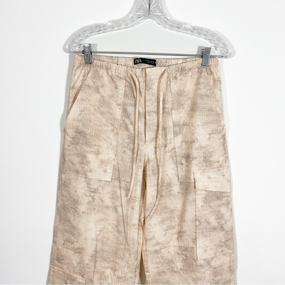 Zara Small Cargo Pants Printed High Waisted Pockets Baggy Y2K‎ Style - Picture 6 of 14